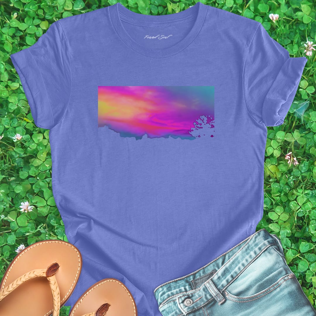 Purple t-shirt for daybreak whispers first light sky messages dawn truth spiritual listening