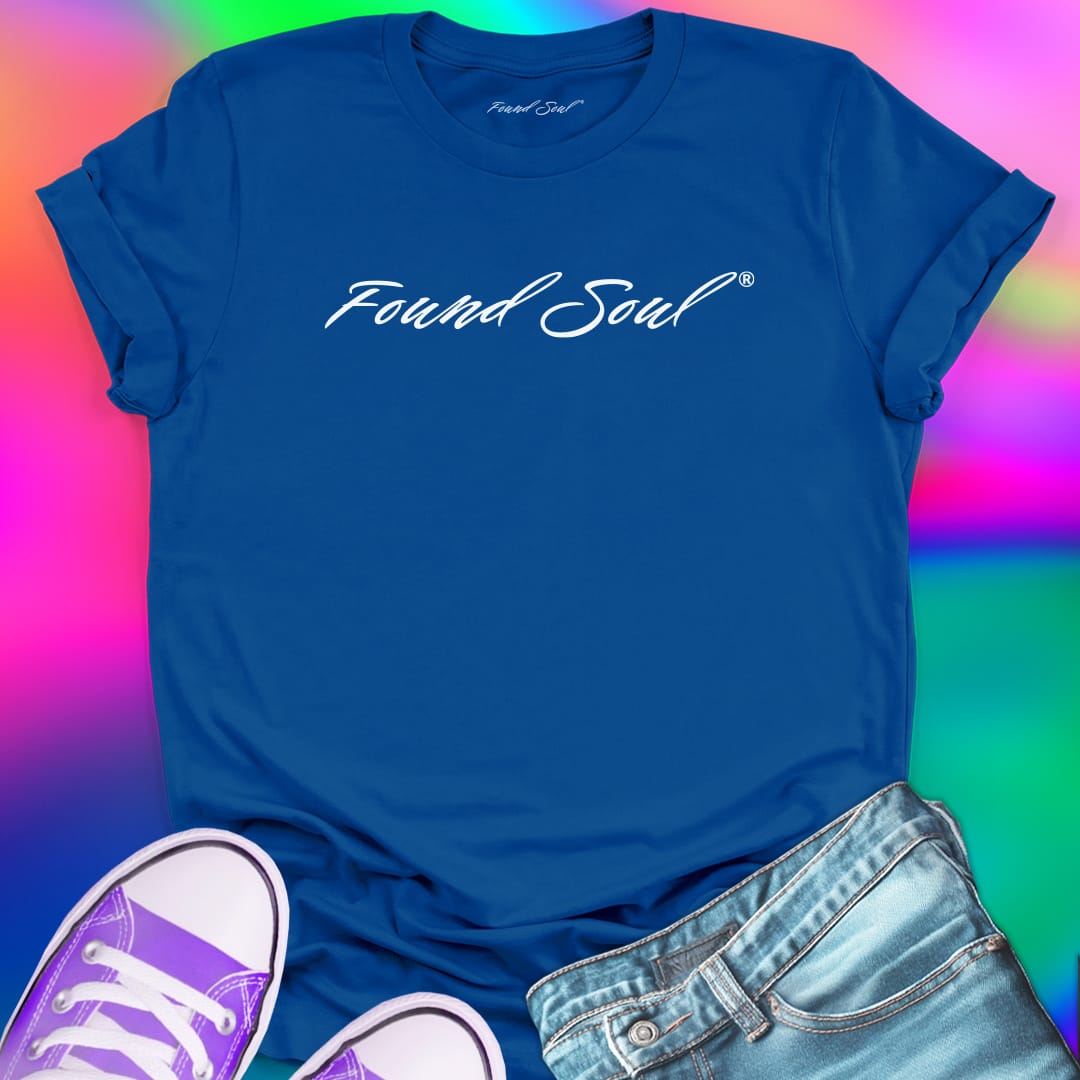 Found Soul® dark to light blue t-shirt for transformation and shadow work.