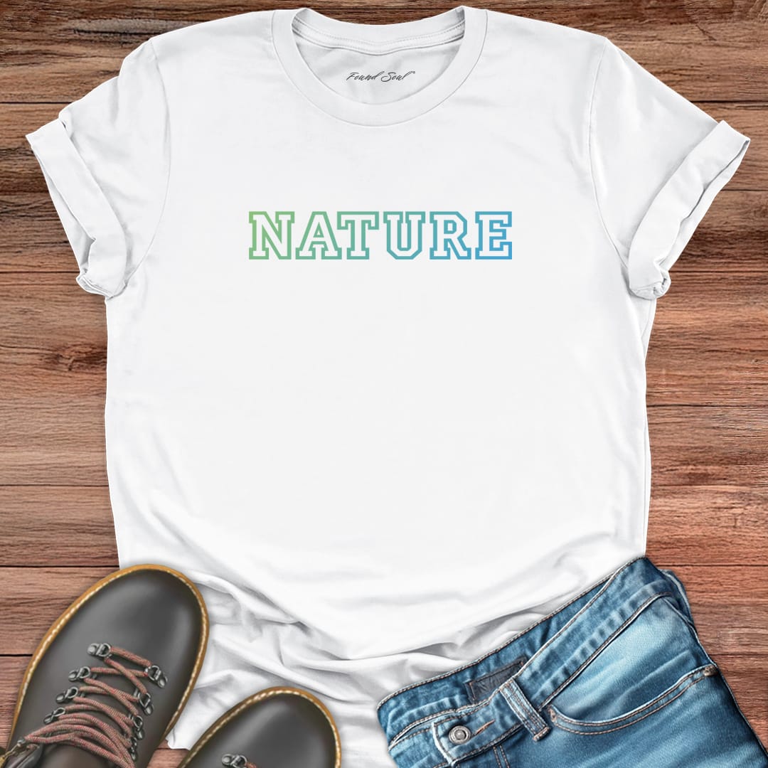 Graduated in nature white t-shirt for earth education and wilderness wisdom spiritual apparel.