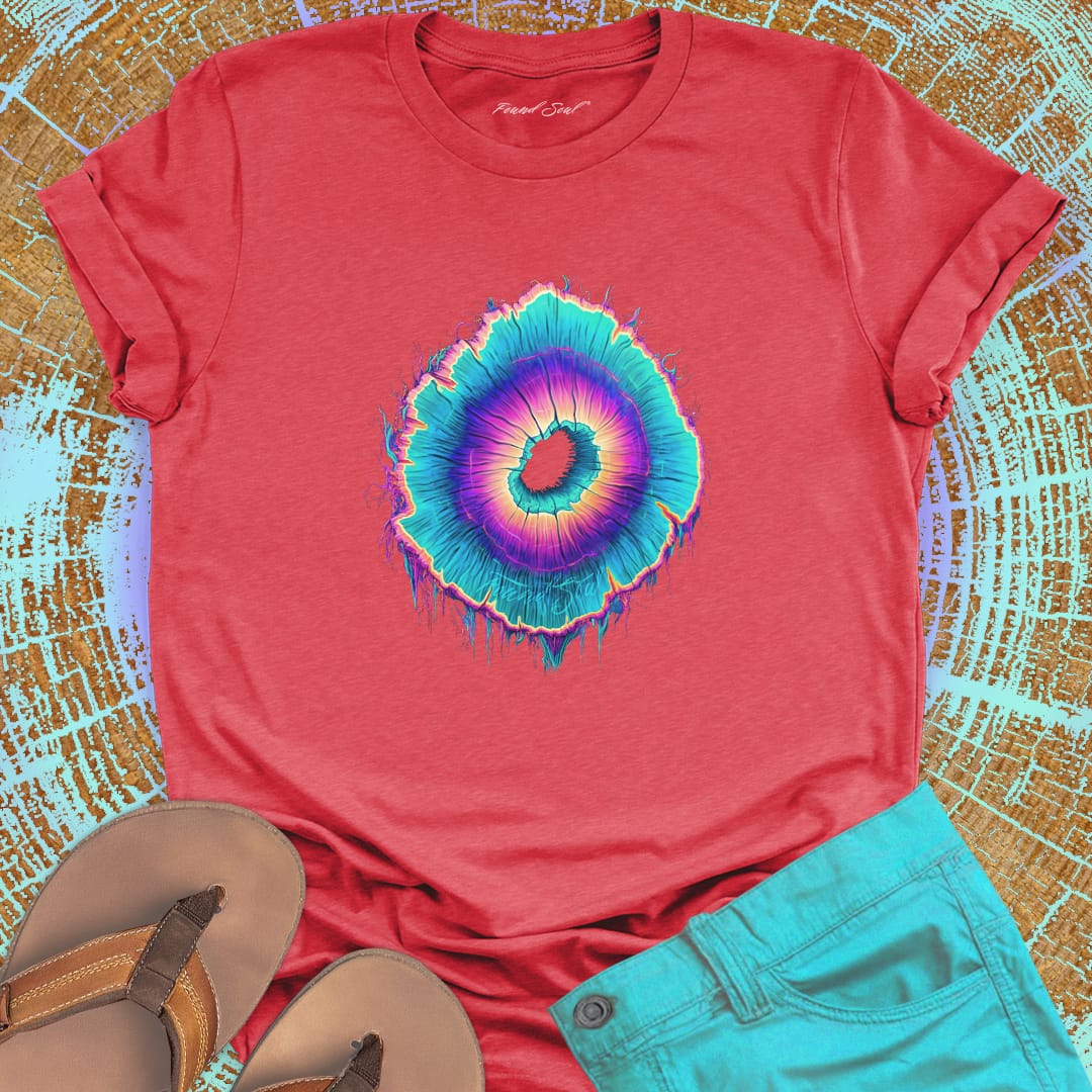 Vibrant spiral ring red t-shirt for life rings spiral growth outward expansion shifting center spiritual becoming