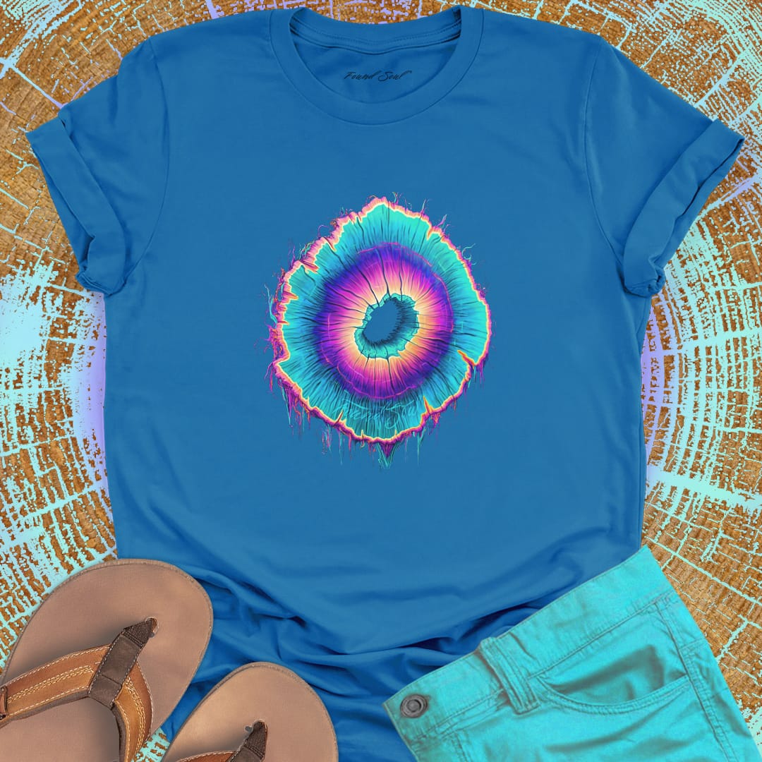 Vibrant spiral ring blue t-shirt for life rings spiral growth outward expansion shifting center spiritual becoming