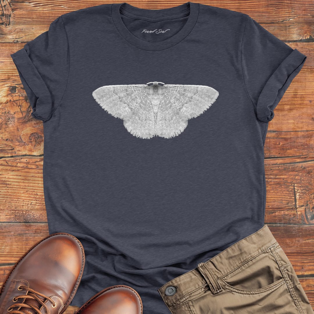 Detailed moth with intricate wings dark grey t-shirt for moon navigation phase trust adaptive flight spiritual change