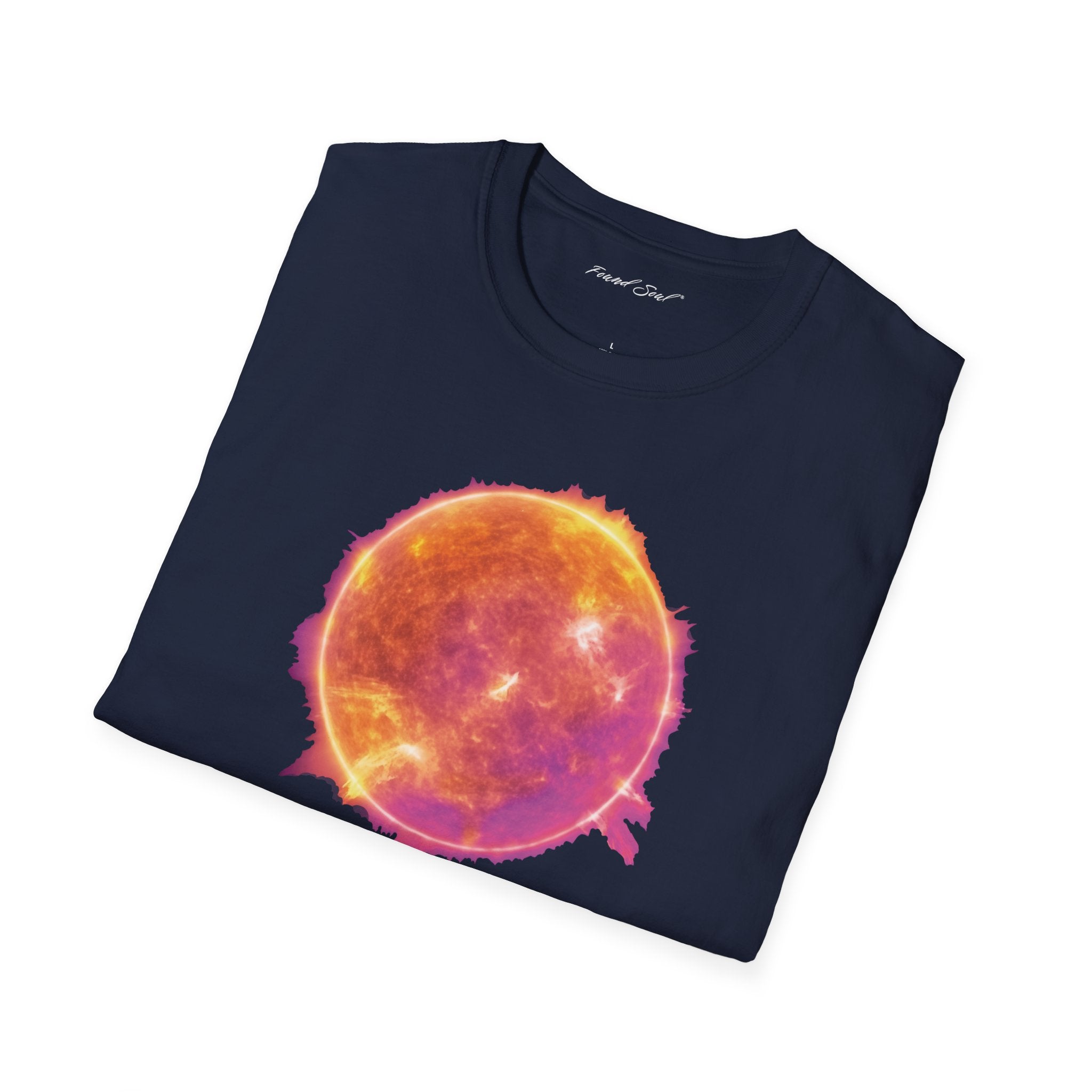 Found Soul Celestial Fire T-shirt folded — navy