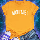 Alchemist yellow t-shirt for transformation and personal alchemy.