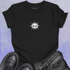 Radiating eye black t-shirt for awakening clear vision third eye sight trust spiritual seeing through
