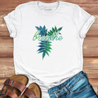 Breathe white t-shirt for mindfulness and presence.
