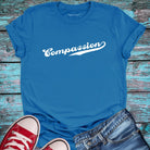 Blue compassion t-shirt.