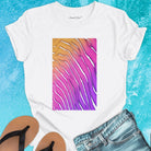 Flowing wave patterns etched in sand white t-shirt for water signature sand memory imprint flow spiritual marking