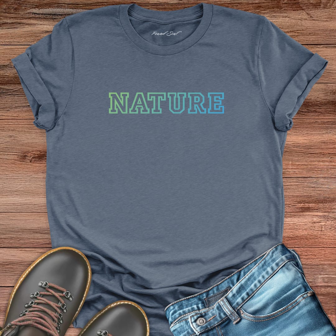 Graduated in nature grey t-shirt for earth education and wilderness wisdom spiritual apparel.