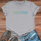 Graduated in nature light grey t-shirt for earth education and wilderness wisdom spiritual apparel.