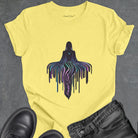 Dripping cosmic energy on yellow t-shirt for meditation surrender levitation spiritual rising