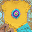 Vibrant spiral ring yellow t-shirt for life rings spiral growth outward expansion shifting center spiritual becoming