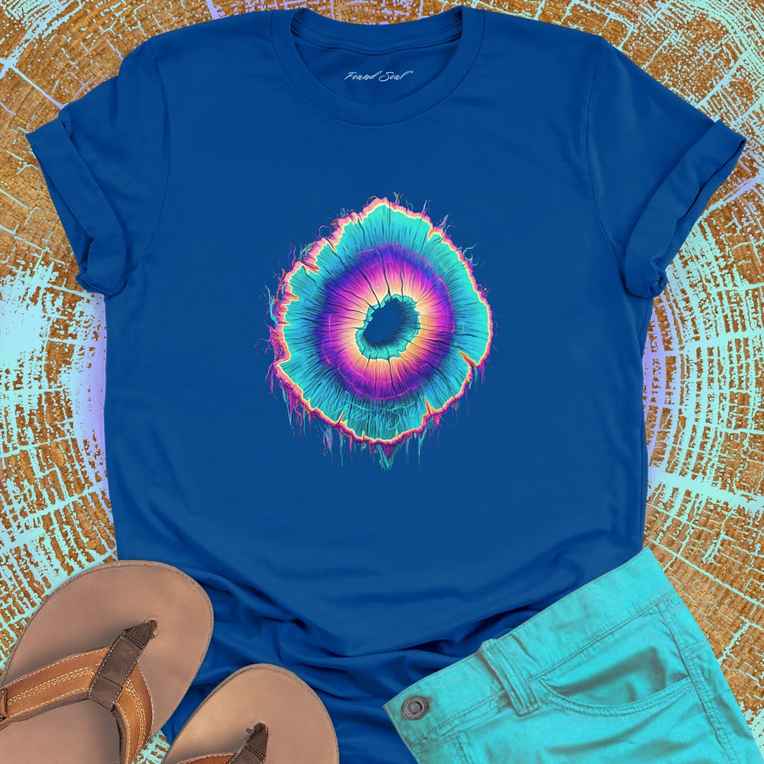 Vibrant spiral ring blue t-shirt for life rings spiral growth outward expansion shifting center spiritual becoming
