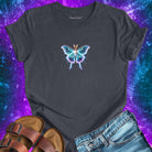 Glowing luna moth grey t-shirt for transformation and metamorphosis.