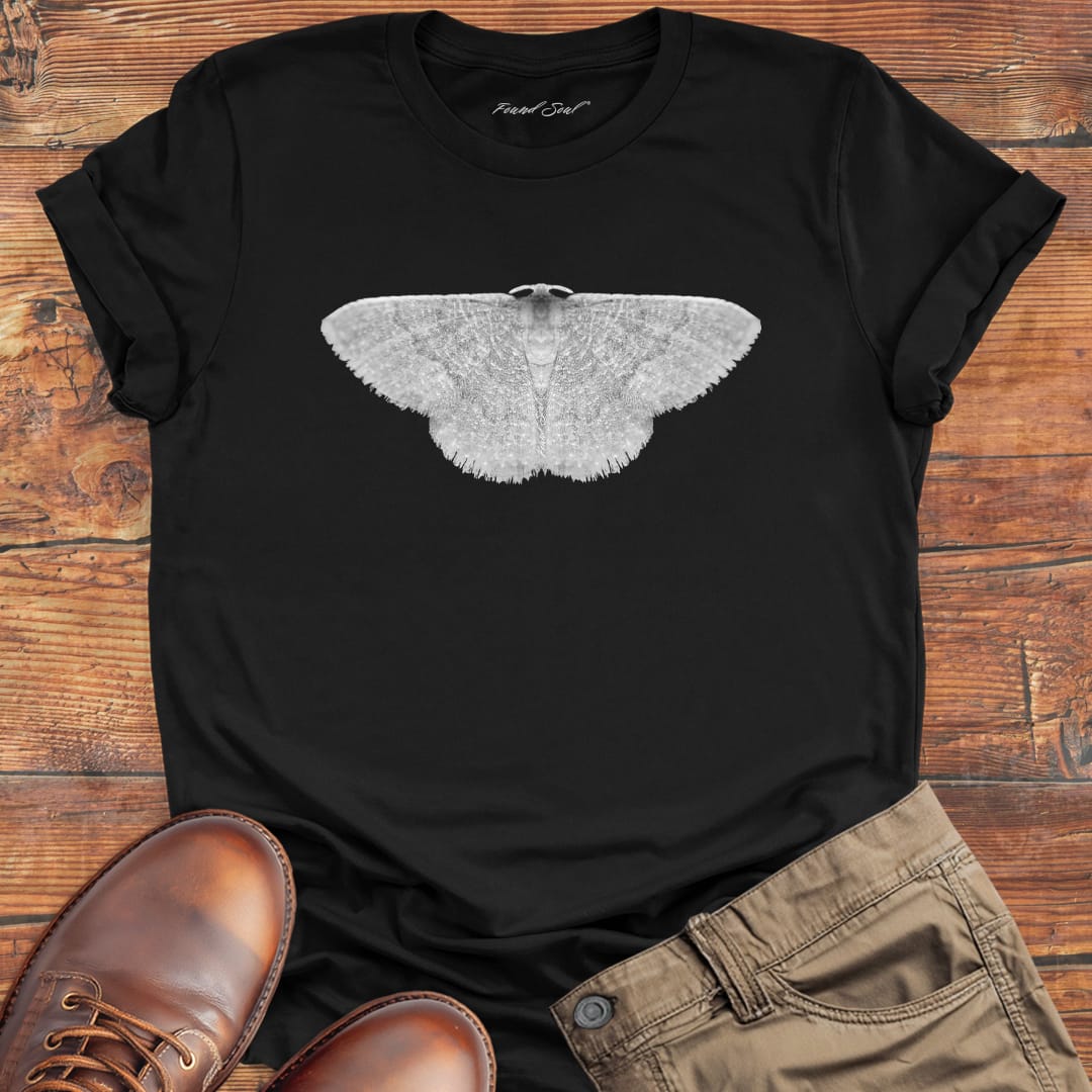 Detailed moth with intricate wings black t-shirt for moon navigation phase trust adaptive flight spiritual change