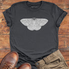 Detailed moth with intricate wings dark grey t-shirt for moon navigation phase trust adaptive flight spiritual change