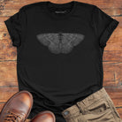 Detailed moth with intricate wings black t-shirt for moon navigation phase trust adaptive flight spiritual change