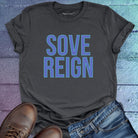 Sovereign grey t-shirt that celebrates self-governance, personal power, and the courage to rule your own life with integrity.