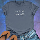 Inhale exhale grey t-shirt for breath work and mindfulness.